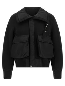 Sacai Terry Cloth Effect Fabric Jacket Black