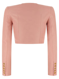 Balmain Testa Di Leone Bolero Blazer Blue