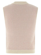 Balmain Testa Di Leone Tweed Vest Blue, view 2