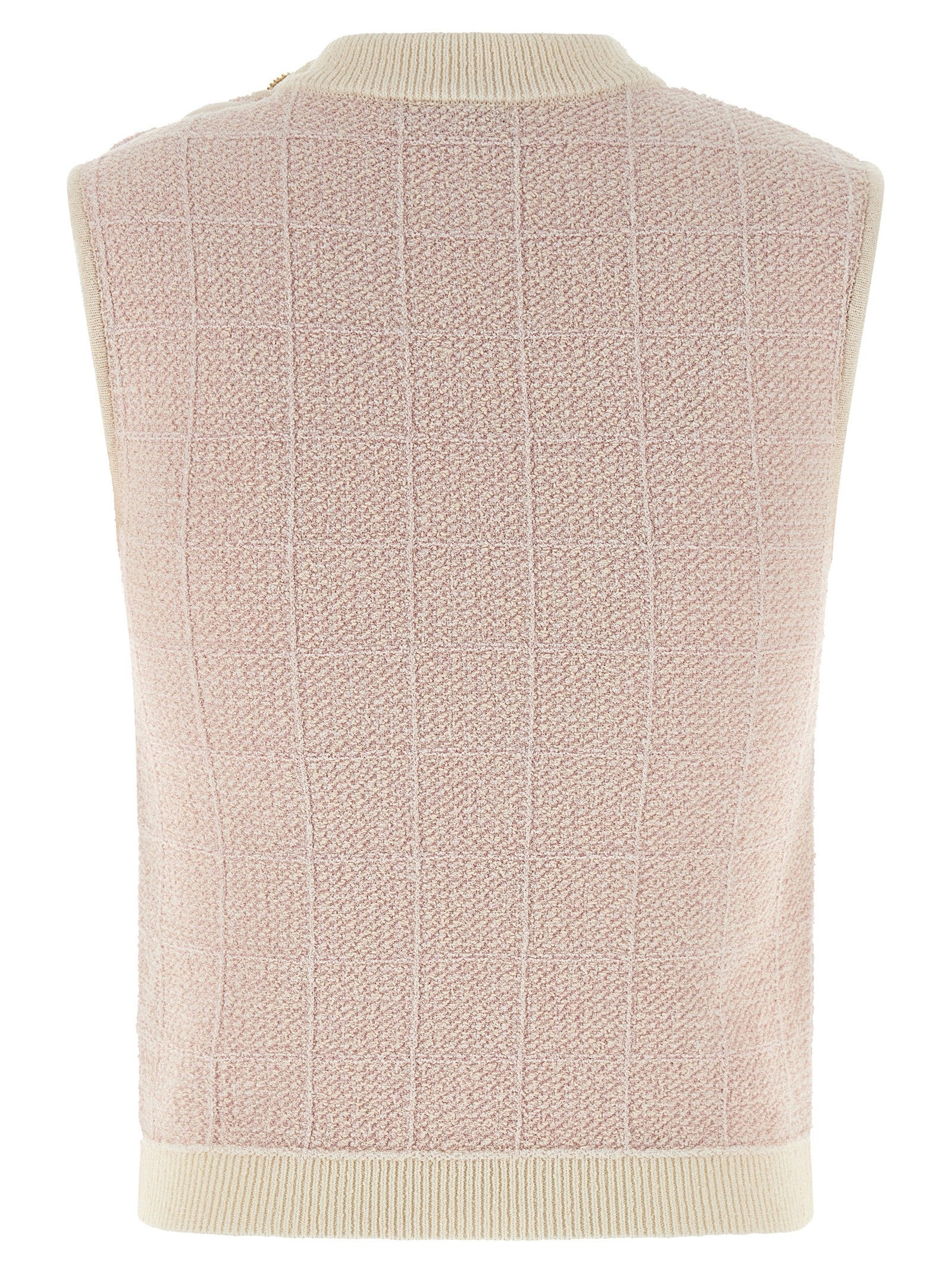 Balmain Testa Di Leone Tweed Vest Blue