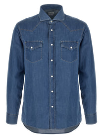 Brunello Cucinelli Texan Shirt Blue
