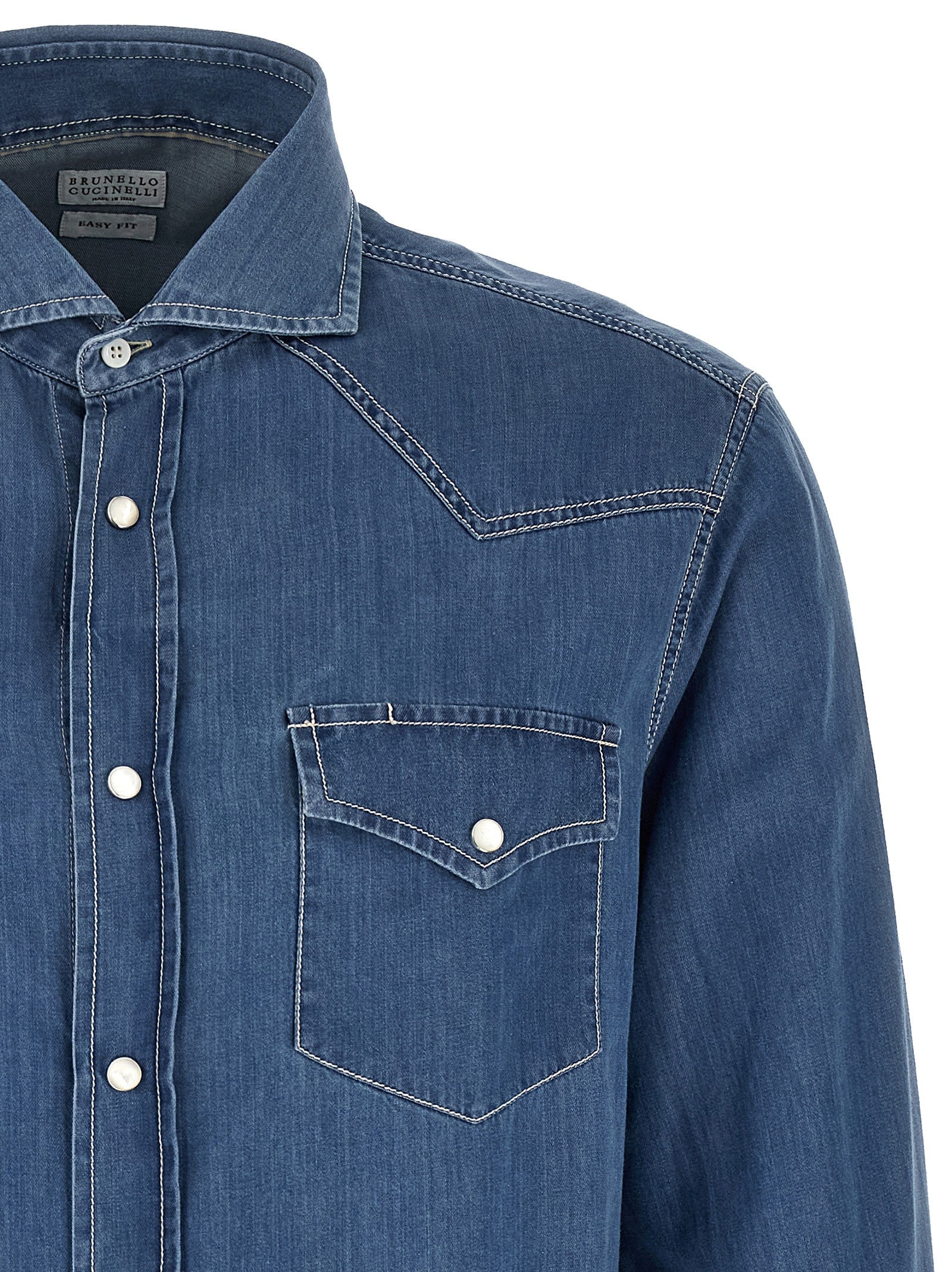 Brunello Cucinelli Texan Shirt Blue