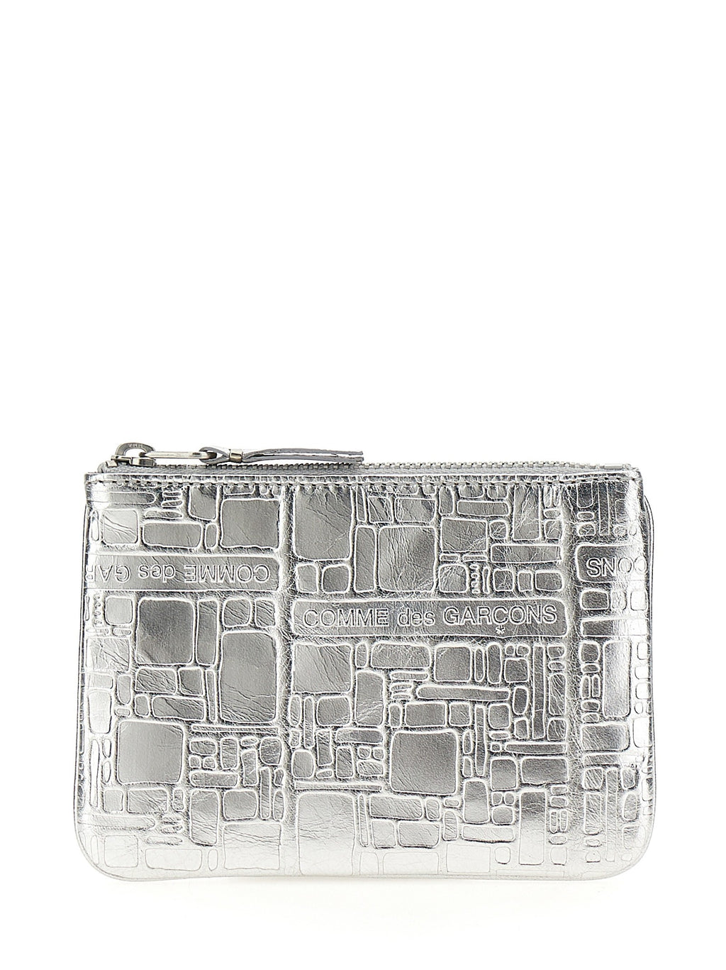 Comme Des Garcons Wallet Texture Leather Wallet Silver
