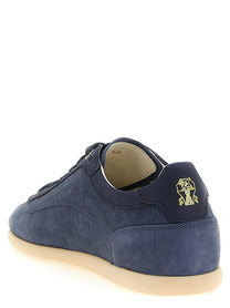 Brunello Cucinelli Texture Nubuck Sneakers Blue