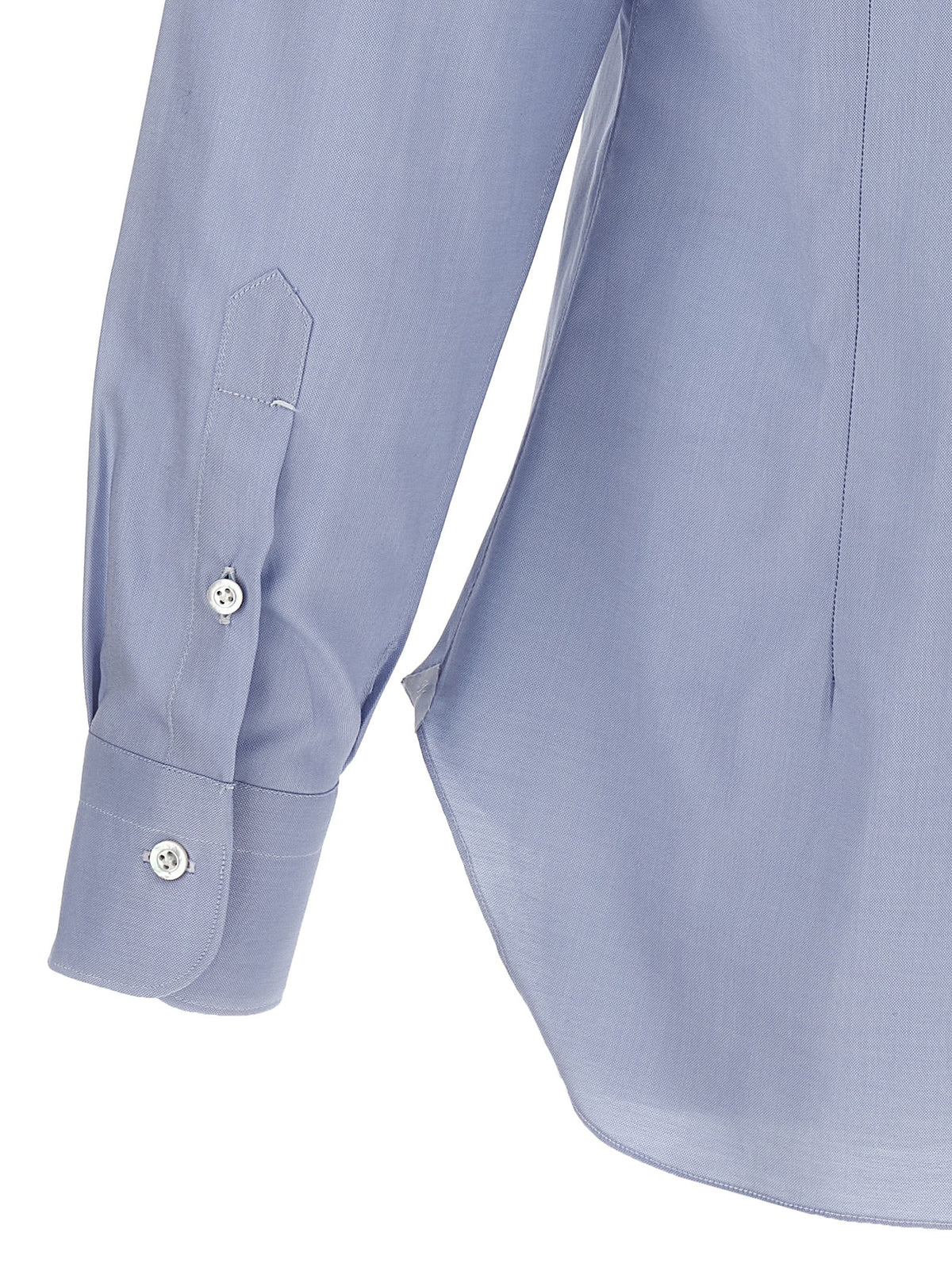 Barba Textured Cotton Shirt Blue, view 4