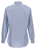 Barba Textured Cotton Shirt Blue, view 2