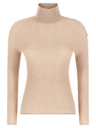 Moncler Textured Wool Turtleneck Sweater Beige