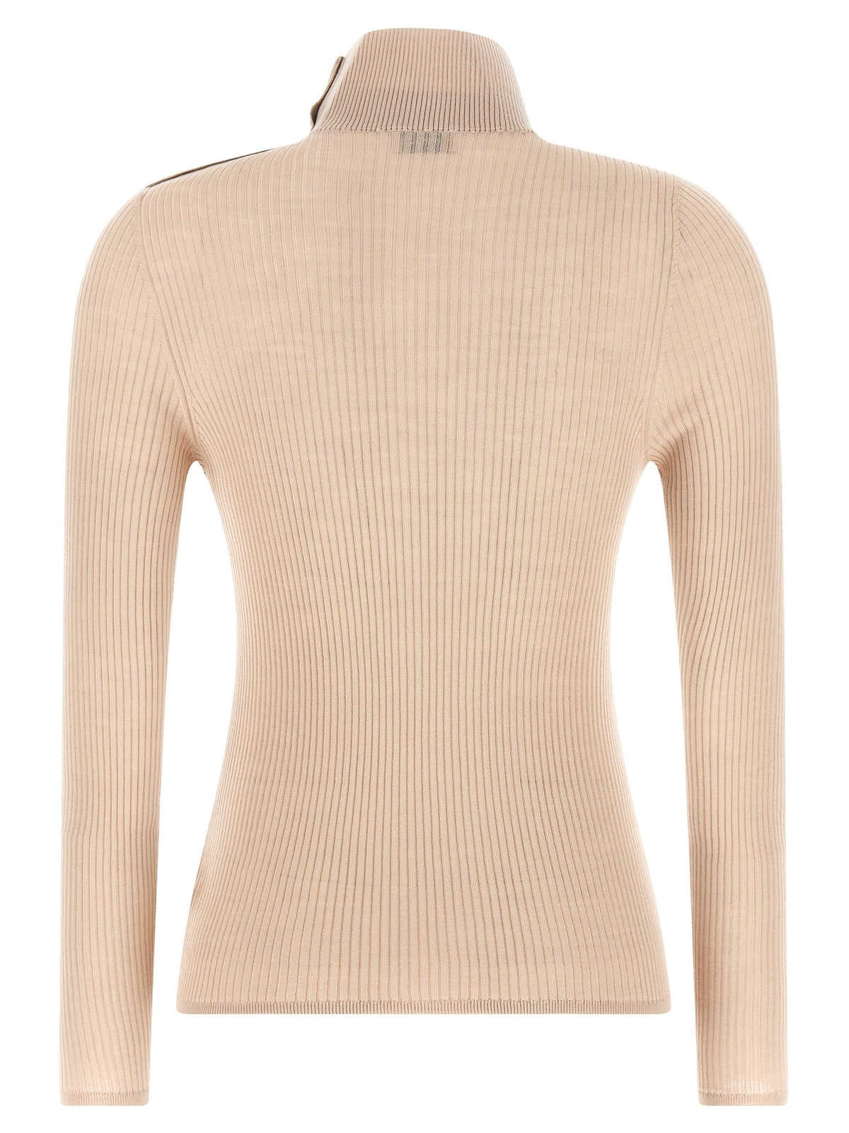 Moncler Textured Wool Turtleneck Sweater Beige, view 2