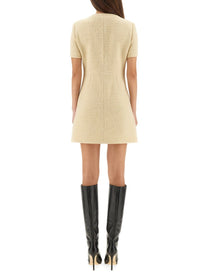 Gucci Women's Textured Wool Tweed Dress Beige