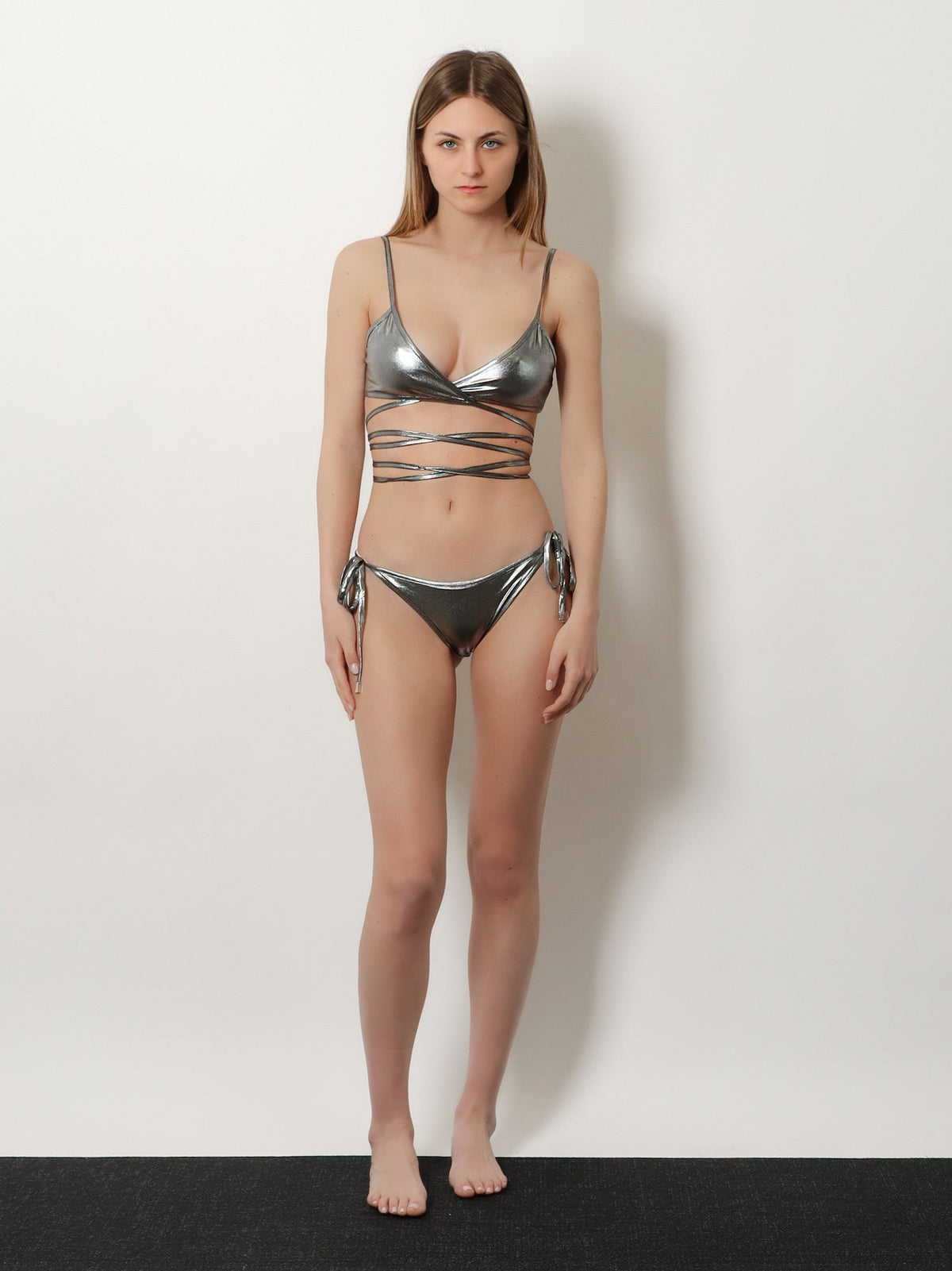The Attico Women's The Attico Il Primo Bagno Lycra Bikini Silver