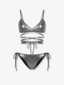 The Attico Women's The Attico Il Primo Bagno Lycra Bikini Silver