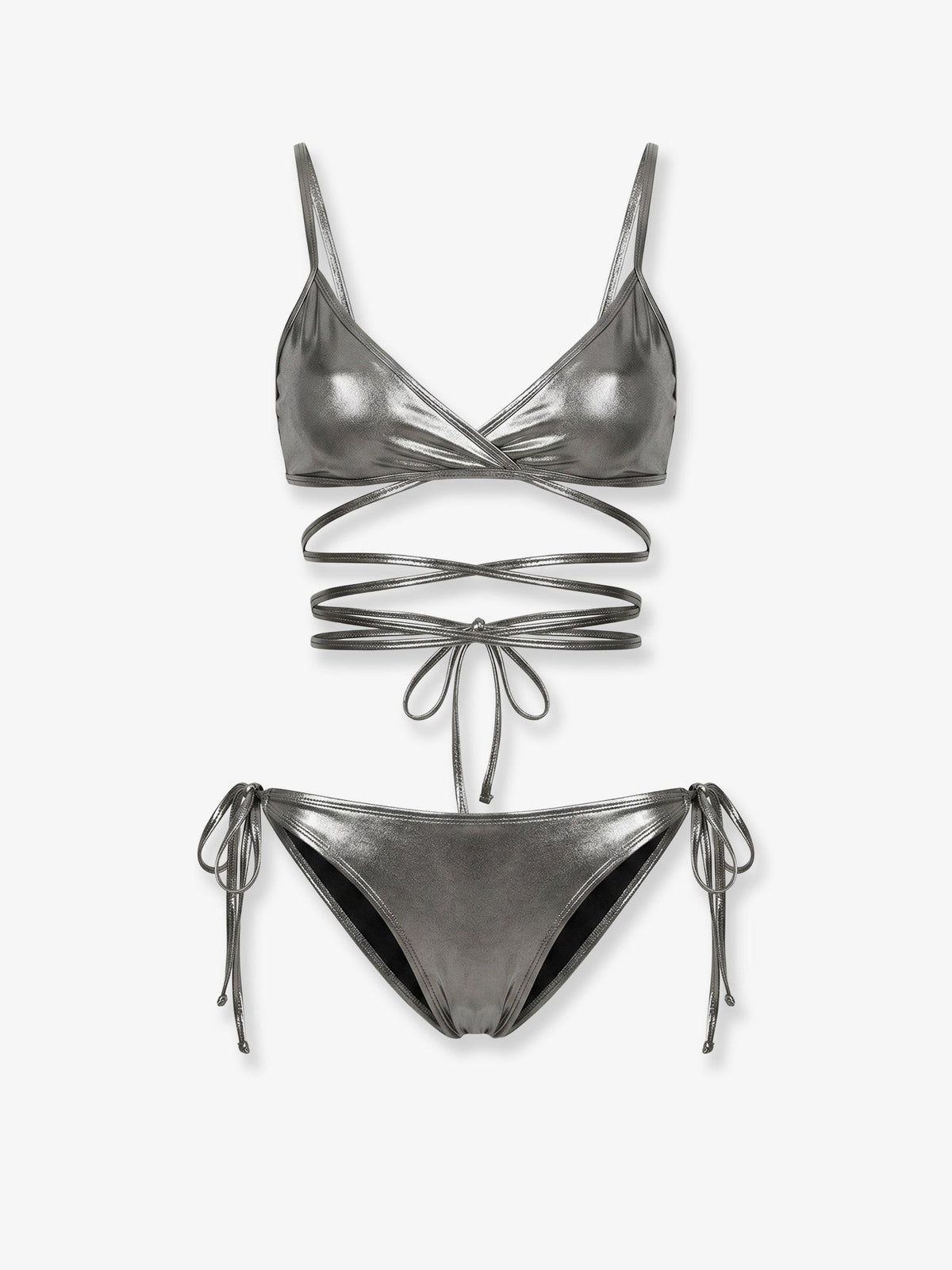 The Attico Women's The Attico Il Primo Bagno Lycra Bikini Silver