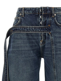 Jean Paul Gaultier The Blue Denim Strap Jeans Blue