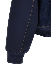 Wales Bonner The Echo Denim Varsity Jacket Blue