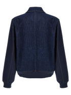 Wales Bonner The Echo Denim Varsity Jacket Blue, view 2