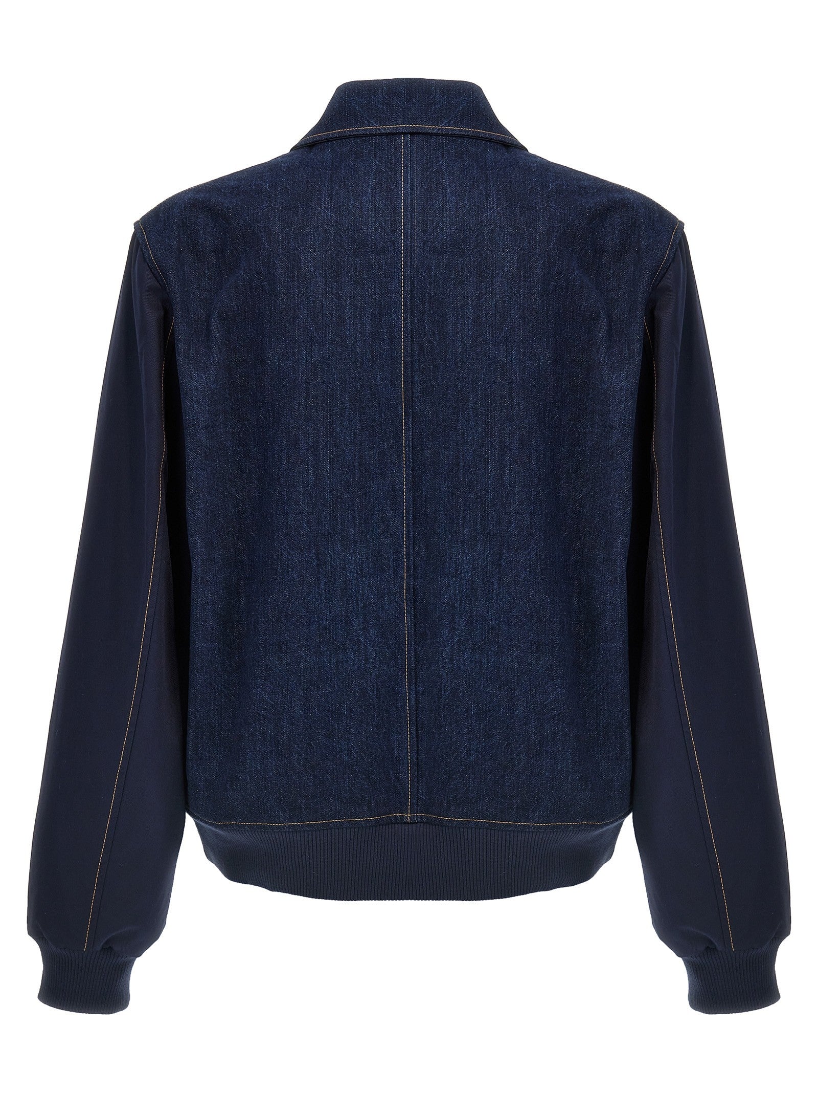 Wales Bonner The Echo Denim Varsity Jacket Blue