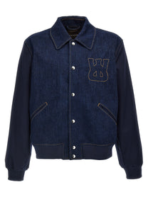 Wales Bonner The Echo Denim Varsity Jacket Blue