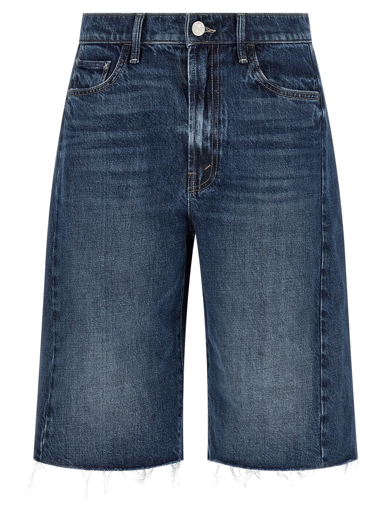 MOTHER The Half Pipe Bermuda Fray Bermuda Shorts Blue