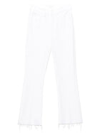 MOTHER The Hustler Ankle Fray Jeans White