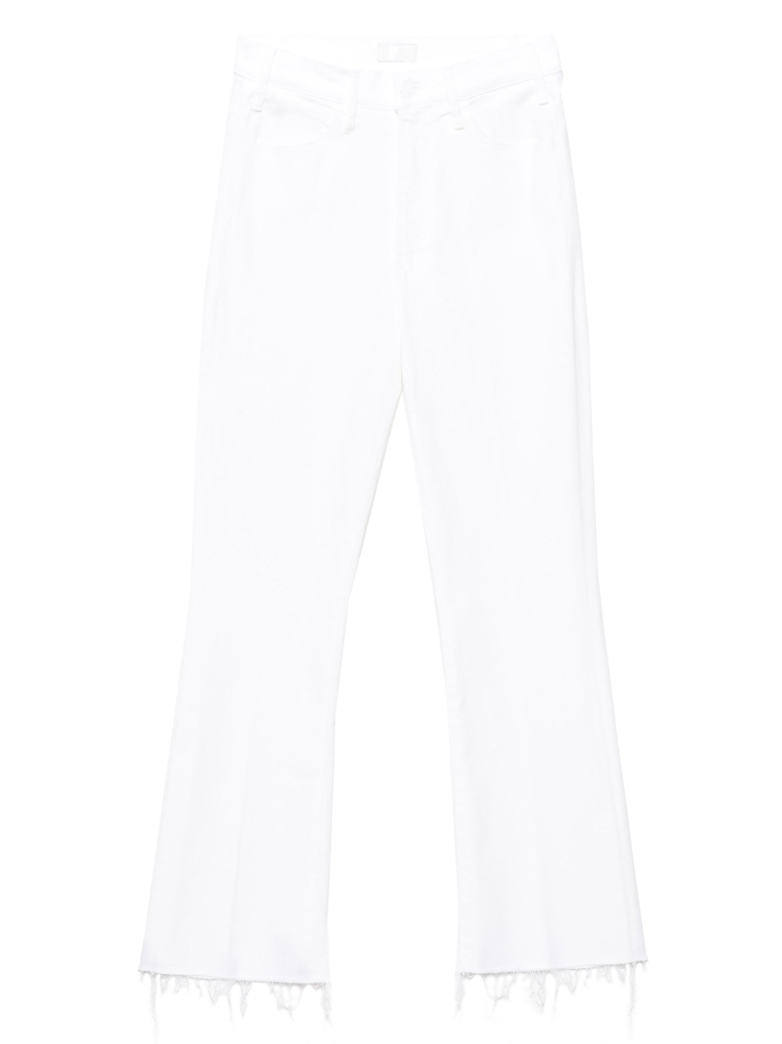 Mother The Hustler Ankle Fray Jeans White