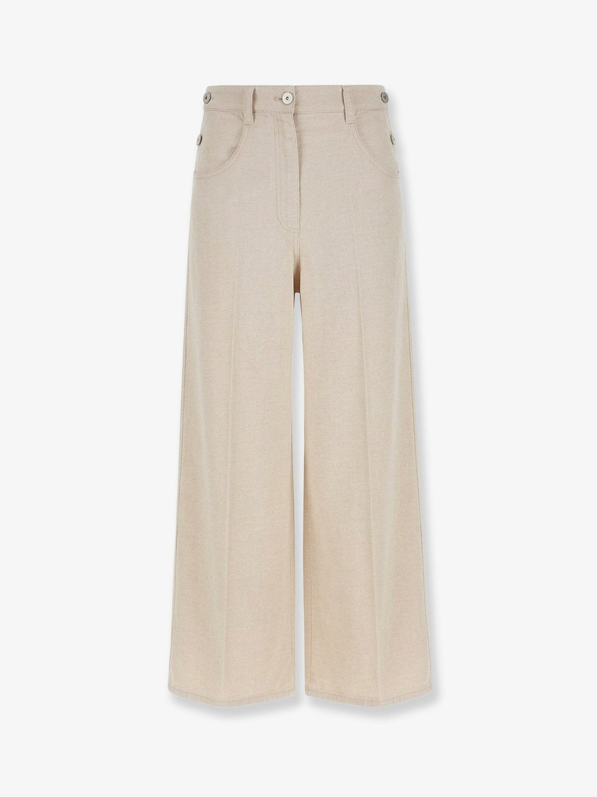 Brunello Cucinelli Women's The Maxi Sailor Jean Low Slung Trousers White