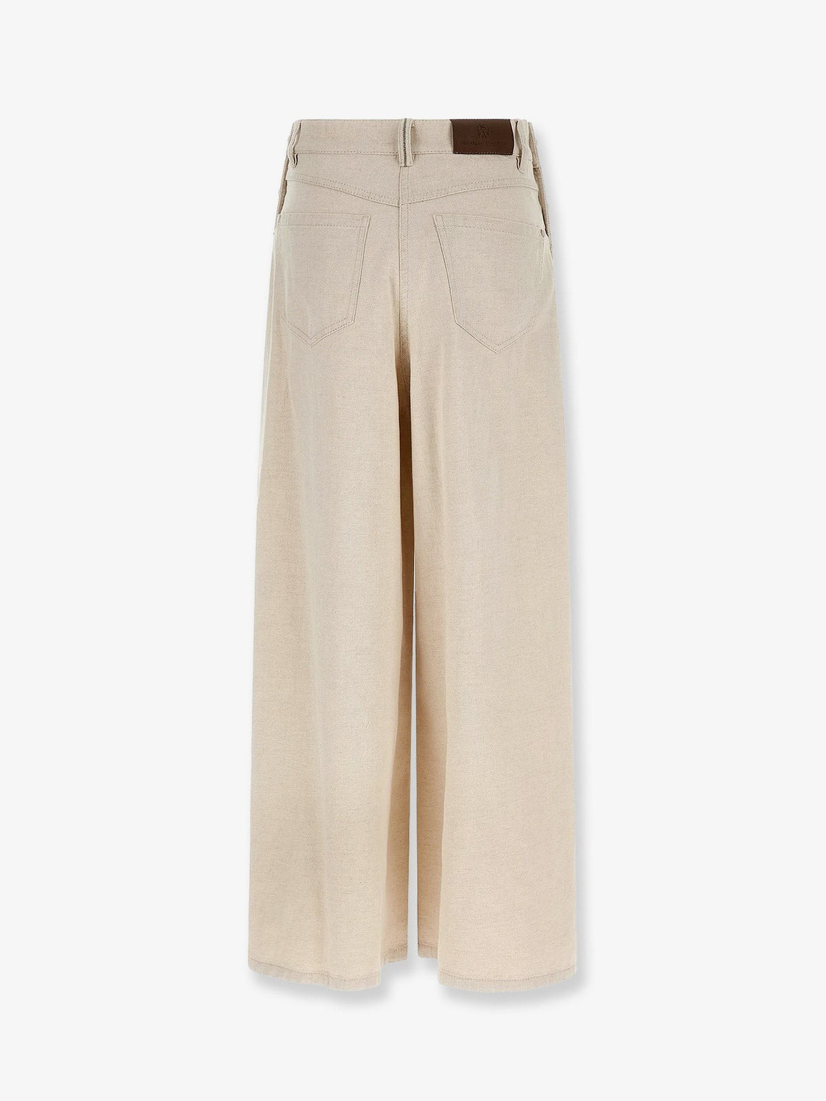 Brunello Cucinelli Women's The Maxi Sailor Jean Low Slung Trousers White