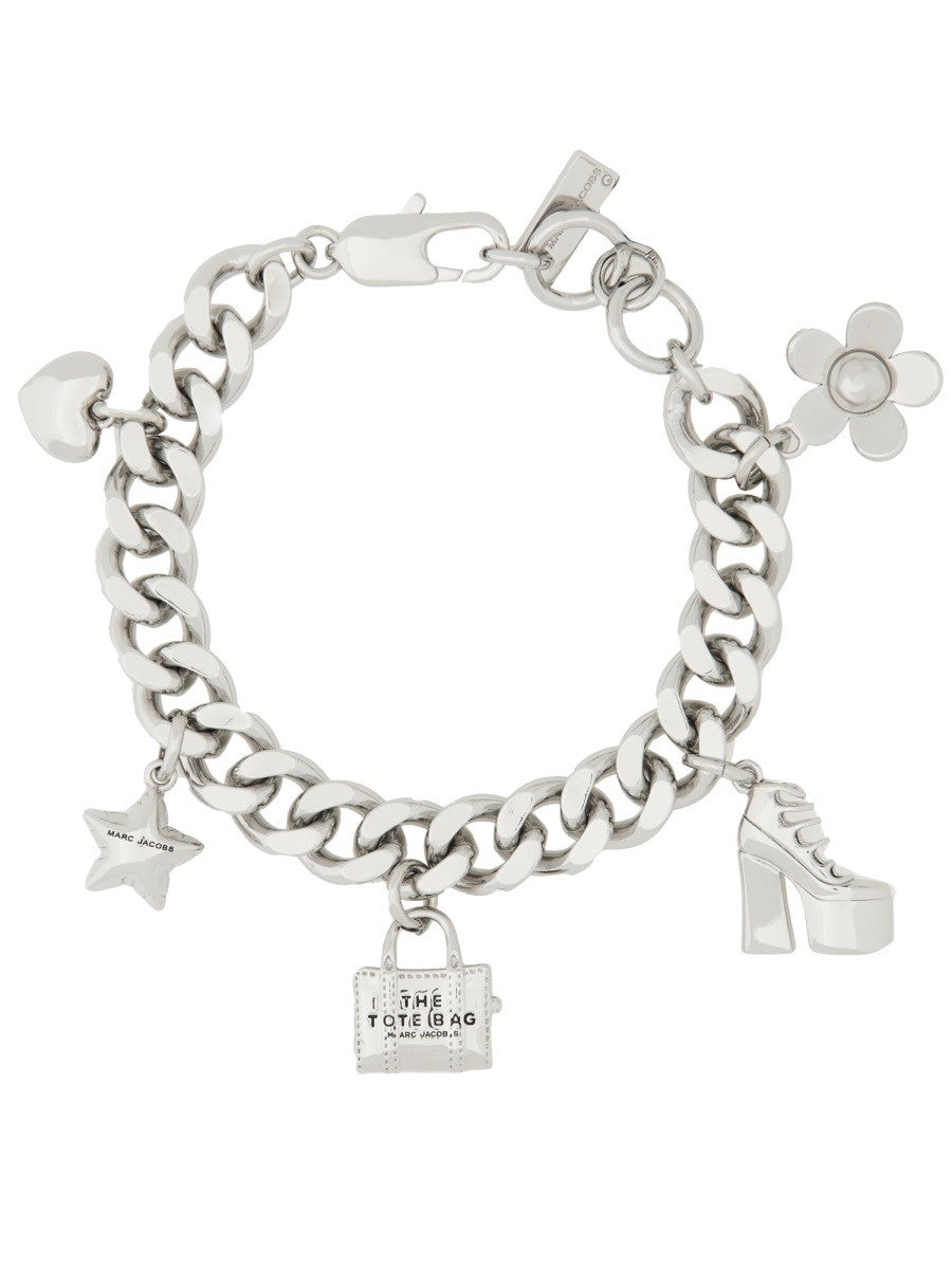 Marc Jacobs Women's The Mini Icon Charm Chain Bracelet Silver Marc Jacobs