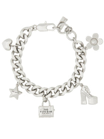 Marc Jacobs Women's The Mini Icon Charm Chain Bracelet Silver