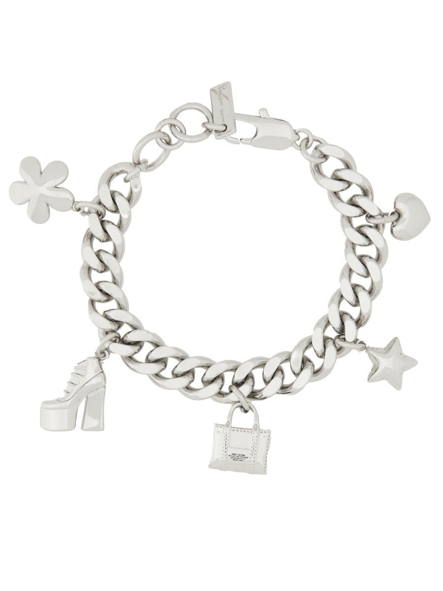 Marc Jacobs Women's The Mini Icon Charm Chain Bracelet Silver