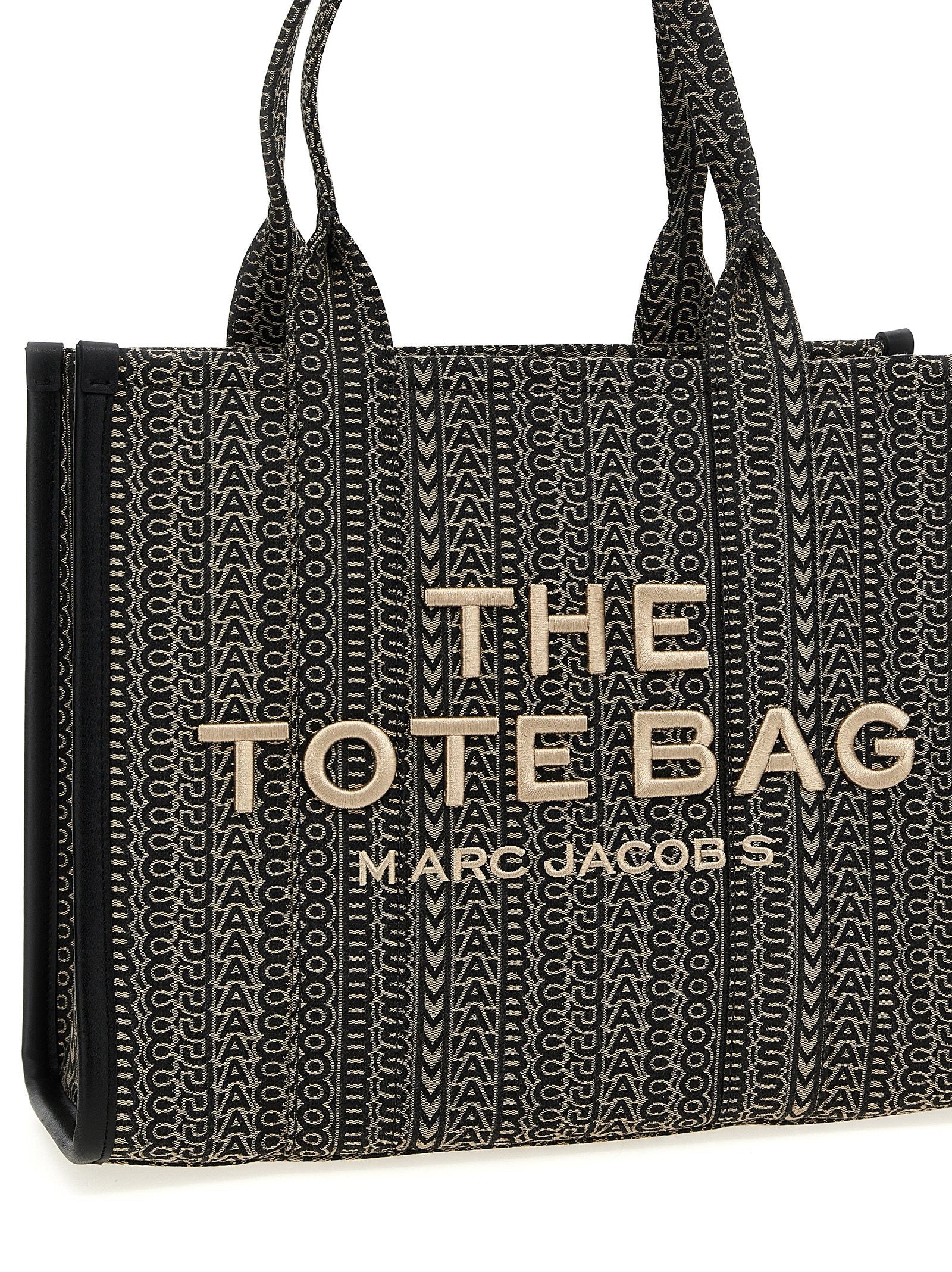 Marc Jacobs The Monogram Jacquard Large Tote Shopping Bag Beige