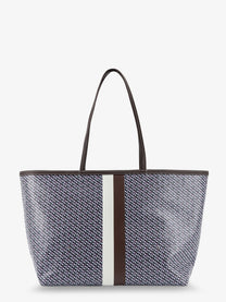 Tory Burch Women's The Racer Tote Shoulder Bag in Coated Canvas Blue