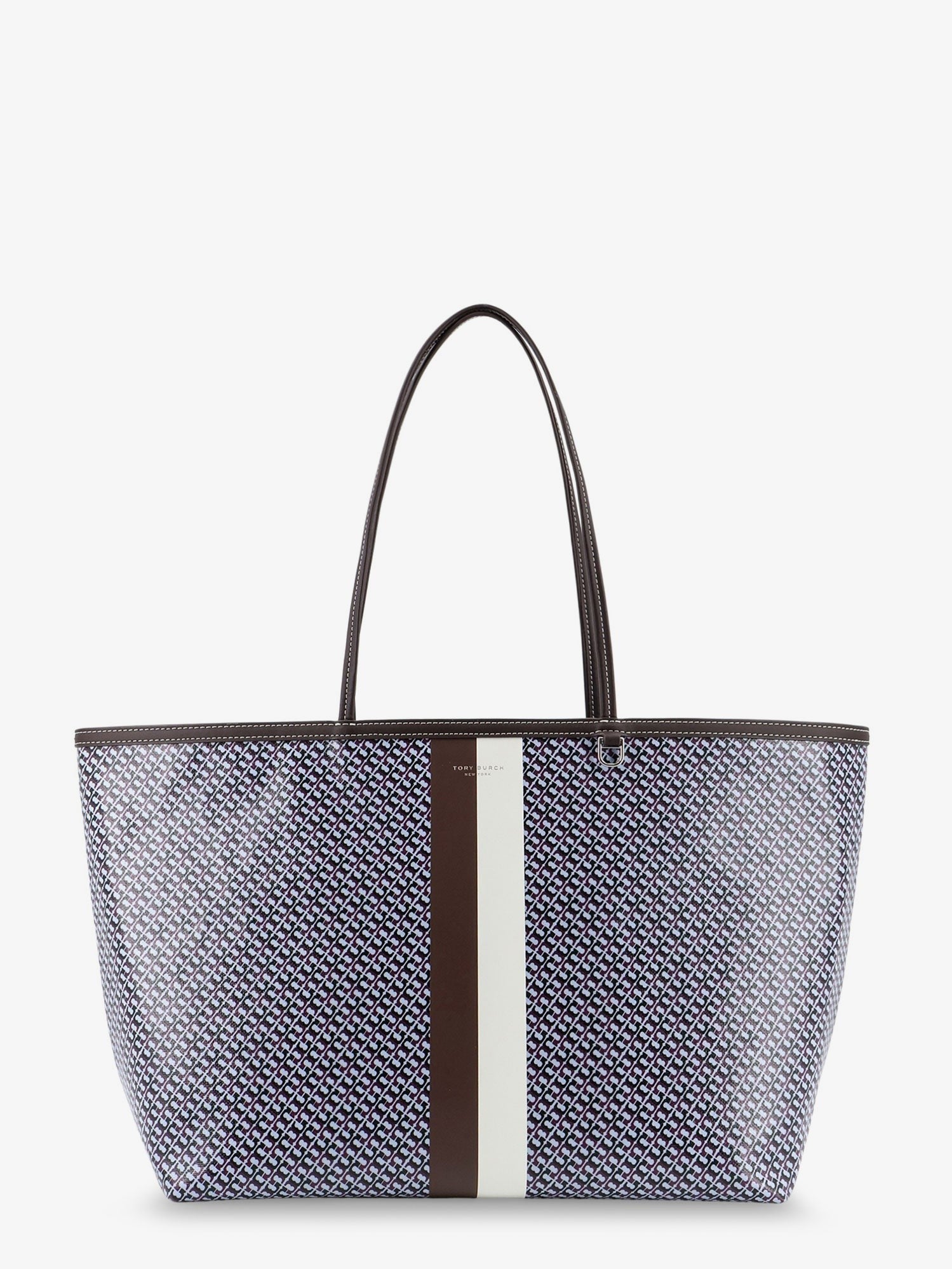 Tory Burch Women's The Racer Tote Shoulder Bag in Coated Canvas Blue