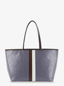 Tory Burch Women's The Racer Tote Shoulder Bag in Coated Canvas Blue