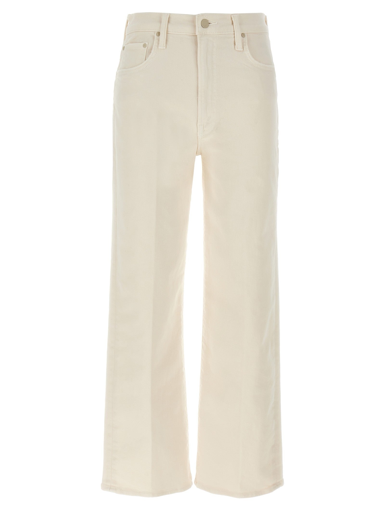 MOTHER The Rambler Zip Ankle Jeans White