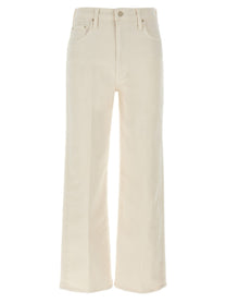 MOTHER The Rambler Zip Ankle Jeans White