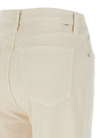 MOTHER The Rambler Zip Ankle Jeans White
