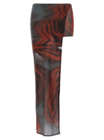 Jean Paul Gaultier The Red Blurry Roses Skort Gold