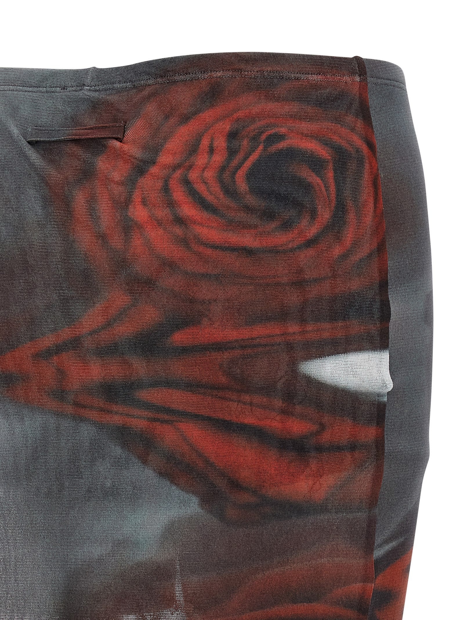 Jean Paul Gaultier The Red Blurry Roses Skort Gold