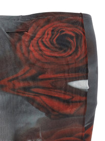 Jean Paul Gaultier The Red Blurry Roses Skort Gold
