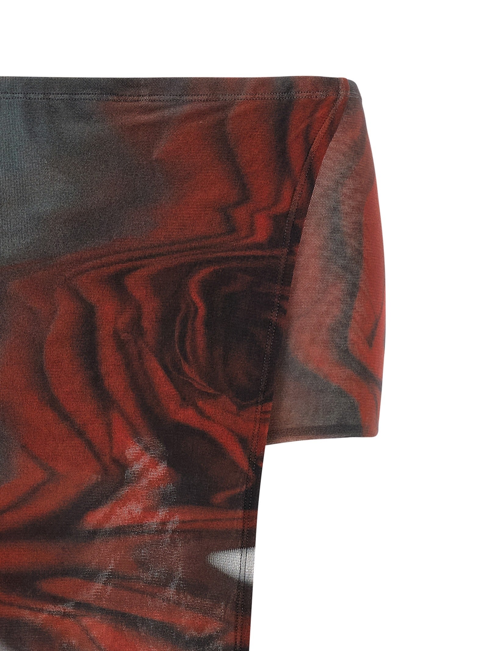 Jean Paul Gaultier The Red Blurry Roses Skort Gold