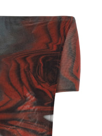 Jean Paul Gaultier The Red Blurry Roses Skort Gold