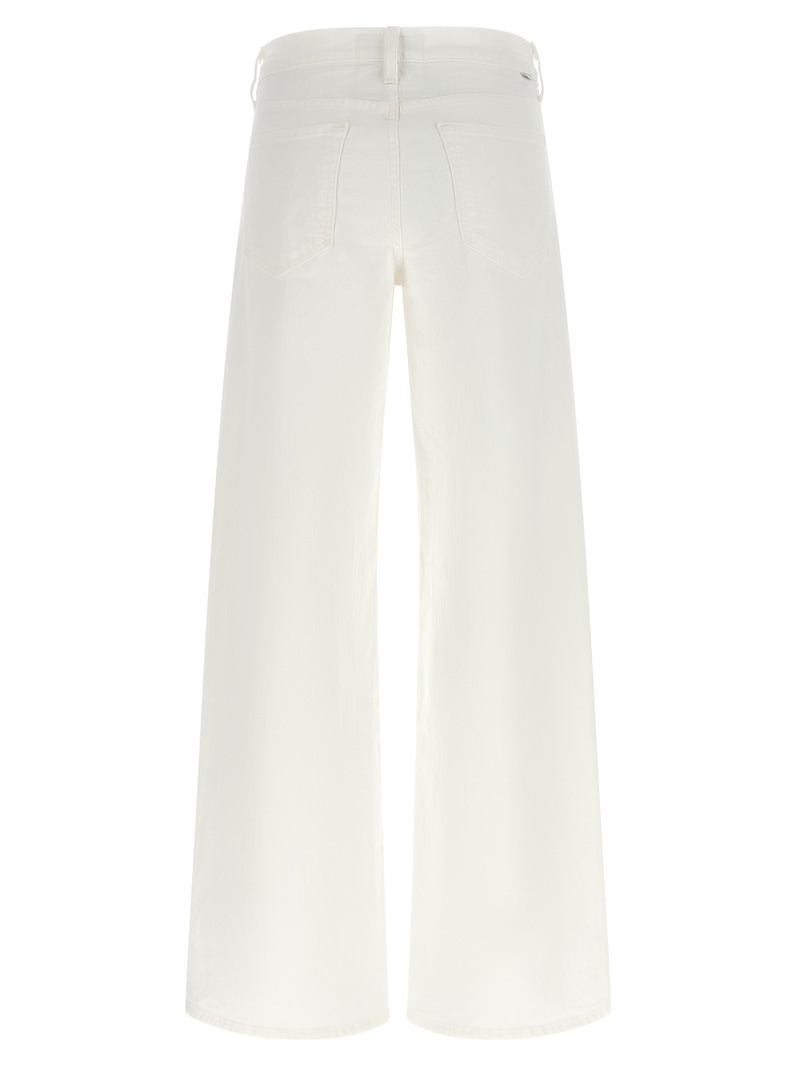 MOTHER The Rerun Zip Sneak Jeans White