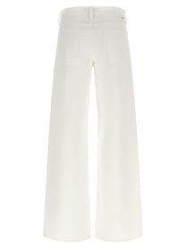 MOTHER The Rerun Zip Sneak Jeans White