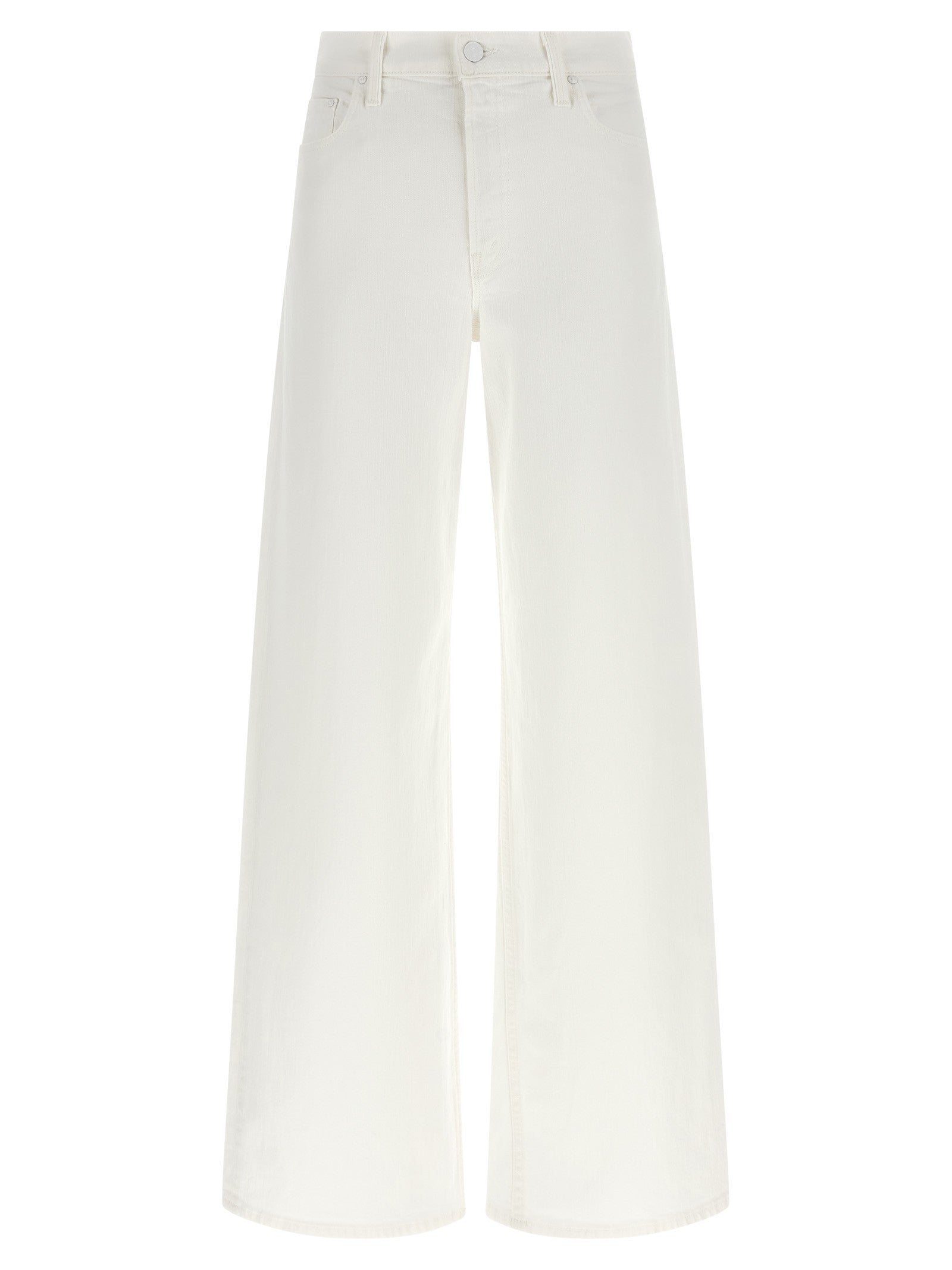 MOTHER The Rerun Zip Sneak Jeans White