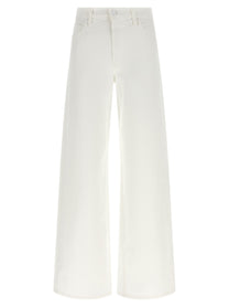 MOTHER The Rerun Zip Sneak Jeans White