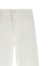 MOTHER The Rerun Zip Sneak Jeans White
