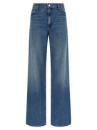MOTHER The Rerun Zip Sneak Jeans Blue