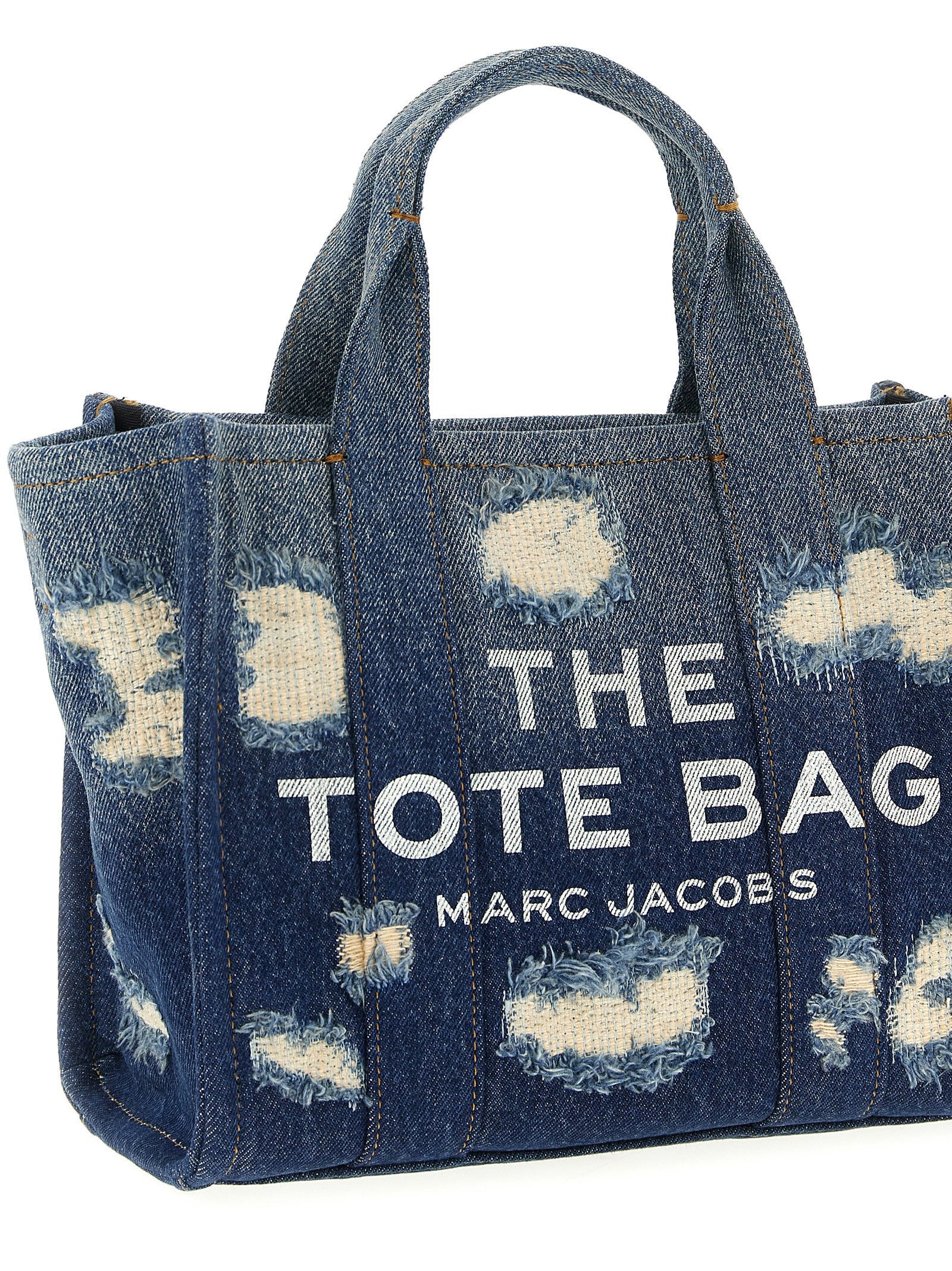 Marc Jacobs The Rip and Repair Denim Small Tote Shopping Bag Blue