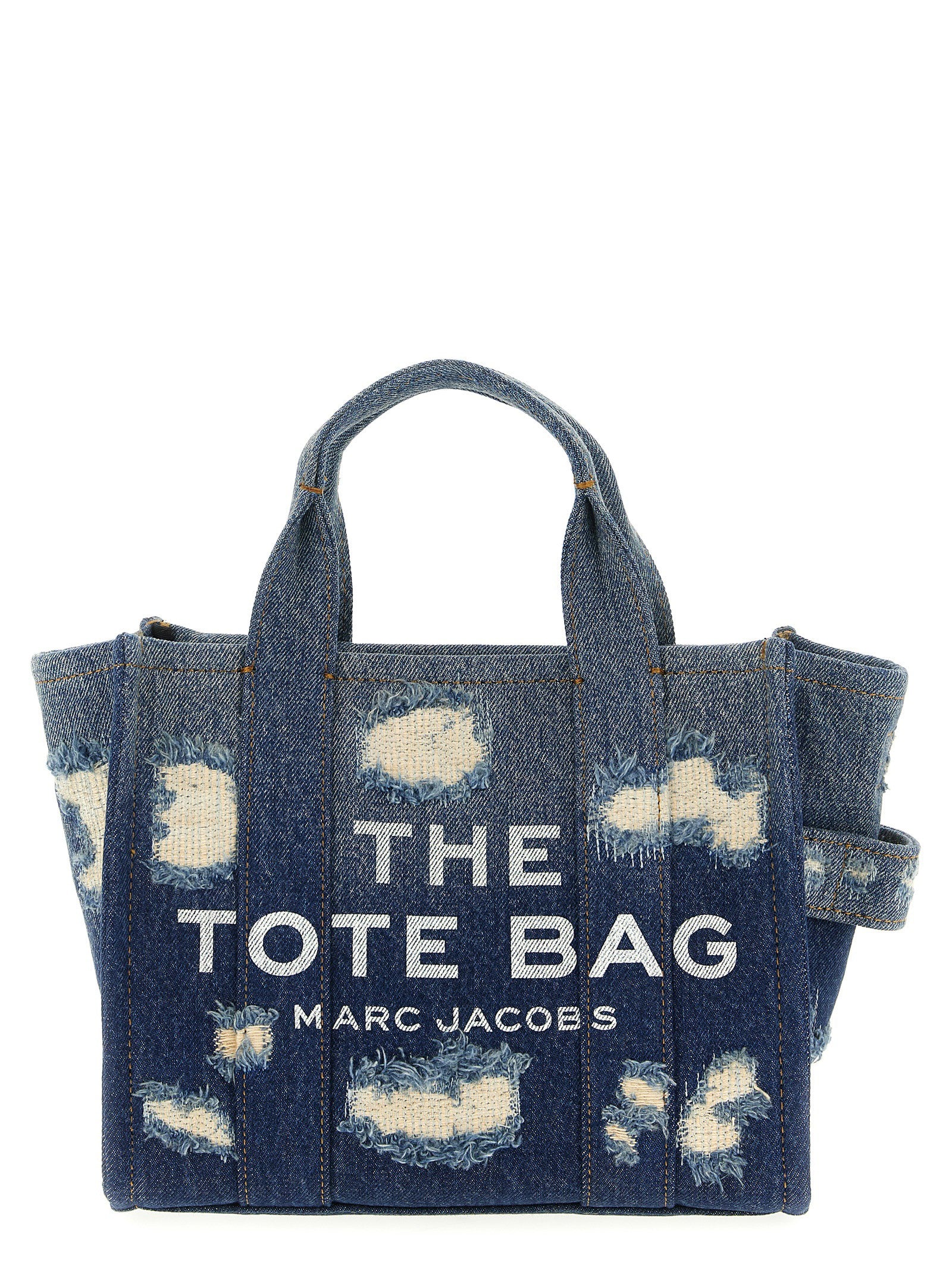 Marc Jacobs The Rip and Repair Denim Small Tote Shopping Bag Blue