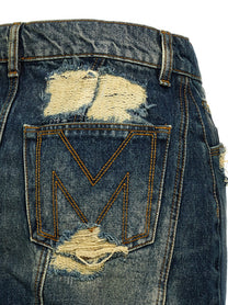 Marc Jacobs The Rip and Repair Straight Jean Skirt Blue